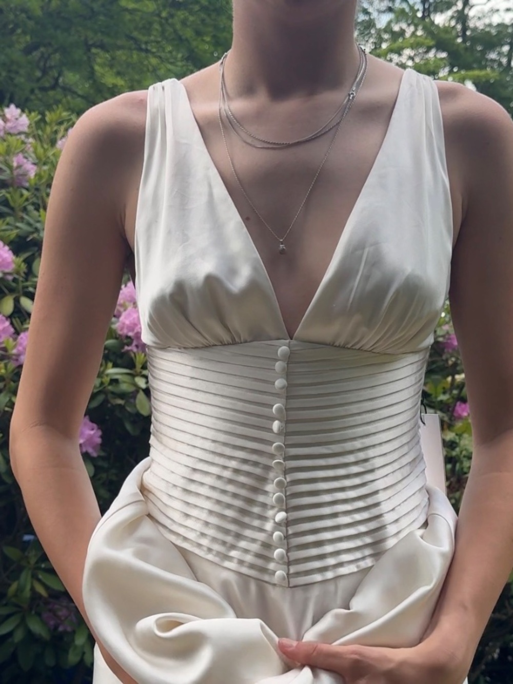 Reformation Arianwen Satin Gown Wedding Dress Fior Di Latte 6 - brand new w tags - Picture 5 of 16
